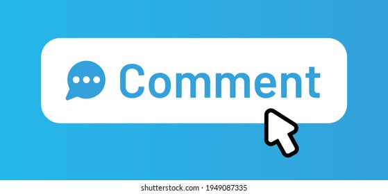 Mouse cursor clicking Comment button icon vector illustration. Social media concept.