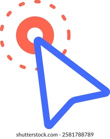 Mouse cursor clicking on a vibrant red button featuring a loading animation, effectively illustrating user interface interactions and concepts in modern web design