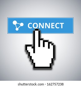 Mouse cursor clicks the connect button