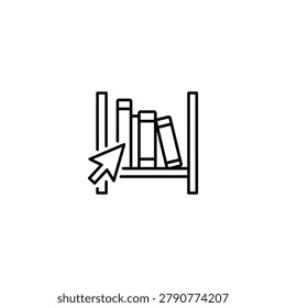 Mouse cursor clicks on book collection