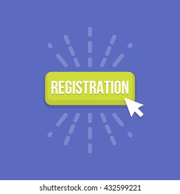 Mouse cursor clicks the registration button