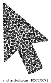 Mouse Cursor composition of filled circles in different sizes and color shades. Circle elements are united into mouse cursor vector composition. Vector illustration.