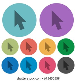 Mouse cursor darker flat icons on color round background