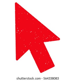 Mouse Cursor grainy textured icon for overlay watermark stamps. Flat symbol with scratched texture. Dotted vector red ink rubber seal stamp with grunge design on a white background.