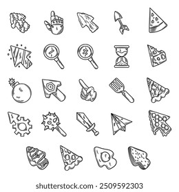 Mouse Cursor Hand Drawn Set - Coloreless