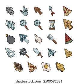 Mouse Cursor Hand Drawn Set - Colored