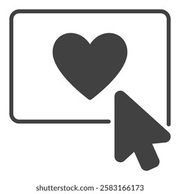 Mouse cursor with Heart vector icon - Love concept design symbol