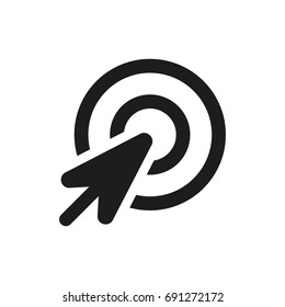 Mouse cursor hitting the target, business concept