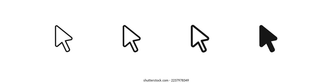Mouse cursor icon. Arrow cursor sign. Computer finger symbol. Digital click icons. Vector isolated sign.