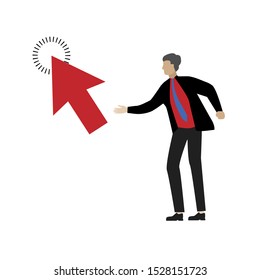 Mouse cursor icon. illustration. Flat cartoon character isolated on white background