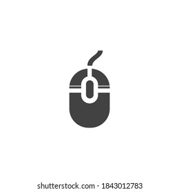 Mouse Cursor Icon Isolated on Black and White Vector Graphic