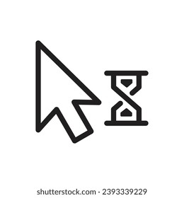 mouse cursor icon isolated on white background. Pointer cursor icon. Computer web arrows. clicking pointer. cursor selecting. vector illustration. mouse cursor element design.