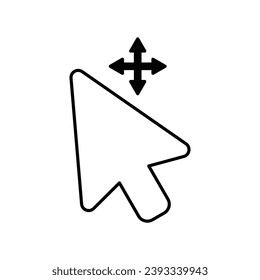 mouse cursor icon isolated on white background. Pointer cursor icon. Computer web arrows. clicking pointer. cursor selecting. vector illustration. mouse cursor element design.