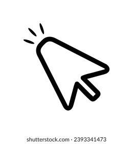 mouse cursor icon isolated on white background. Pointer cursor icon. Computer web arrows. clicking pointer. cursor selecting. vector illustration. mouse cursor element design.