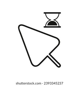 mouse cursor icon isolated on white background. Pointer cursor icon. Computer web arrows. clicking pointer. cursor selecting. vector illustration. mouse cursor element design.