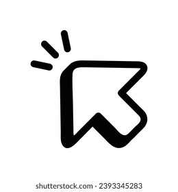icono del cursor del ratón aislado en fondo blanco. Icono del cursor del puntero. Flechas de la web de la computadora. haciendo clic en el puntero. selección del cursor. ilustración vectorial. diseño del elemento cursor del ratón.
