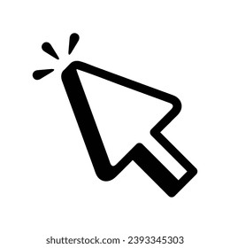 mouse cursor icon isolated on white background. Pointer cursor icon. Computer web arrows. clicking pointer. cursor selecting. vector illustration. mouse cursor element design.