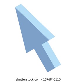 Mouse cursor icon. Isometric of mouse cursor vector icon for web design isolated on white background