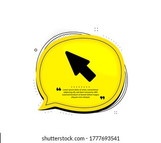 Mouse Cursor icon. Quote speech bubble. Pointer sign. Click arrow symbol. Quotation marks. Classic mouse cursor icon. Vector
