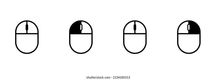 Mouse cursor icon set. Click hand pointer