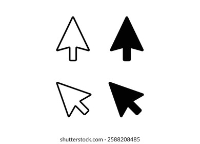 Mouse cursor icon, set of computer mouse cursor click sign and symbol