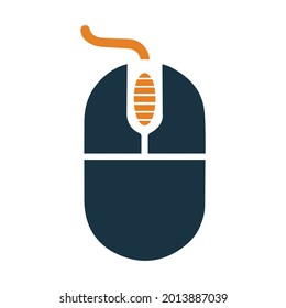 Mouse, cursor icon. Simple color vector.