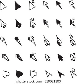 mouse cursor icons scetch