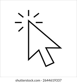 Mouse cursor icons in various styles with click, tap, and pointer symbols. Black and outline vector arrows for interface, web, UI interaction, navigation, and digital design.