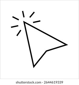 Mouse cursor icons in various styles with click, tap, and pointer symbols. Black and outline vector arrows for interface, web, UI interaction, navigation, and digital design.