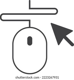 mouse and cursor illustration in minimal style isolated on background