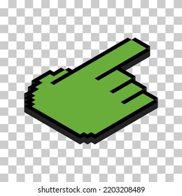 Mouse cursor isometric pixel icon, web click symbol, computer pointer vector illustration .