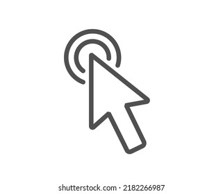 Mouse Cursor Line Icon. Click Action Sign. Arrow Pointer Symbol. Quality Design Element. Linear Style Cursor Icon. Editable Stroke. Vector