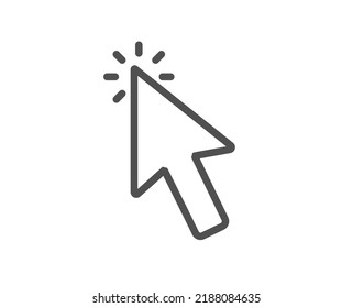 Mouse Cursor Line Icon. Click Action Sign. Arrow Pointer Symbol. Quality Design Element. Linear Style Cursor Icon. Editable Stroke. Vector