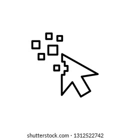 Mouse Cursor Line Icon In Flat Style Vector For App, UI, Websites. Black Icon Vector Illustration.