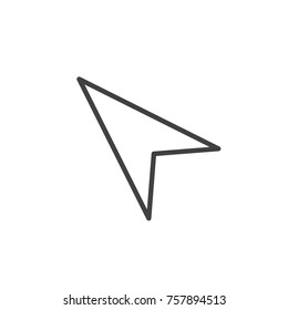 Mouse cursor line icon, outline vector sign, linear style pictogram isolated on white. Location pointer arrow symbol, logo illustration. Editable stroke