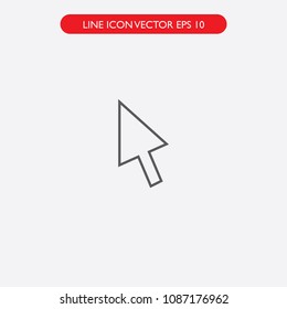 Mouse cursor line icon vector