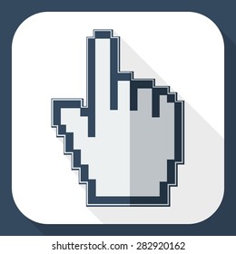 Mouse cursor with long shadow