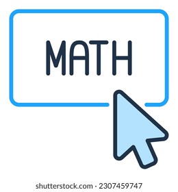 Mouse Cursor on Math Button vector concept colored icon or design element 