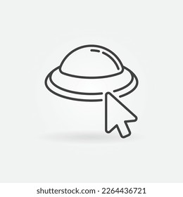 Mouse Cursor on UFO vector concept icon or symbol in outline style