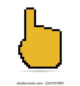 Mouse cursor pixel shadow icon, web click symbol, computer pointer vector illustration .
