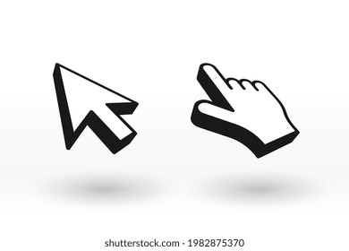 mouse cursor and pointer in 3d style