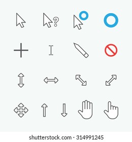 mouse cursor, pointer, anchor, click collection set