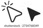 Mouse cursor pointer click symbol vector outline interface ui graphic icon on transparent background
