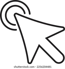 mouse cursor pointer icon simple trendy flat style line and solid Isolated vector illustration on white background. For apps, logo, websites, symbol , UI, UX, graphic and web design. EPS 10.