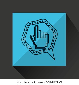 mouse cursor pointing technology icon, vector illustration