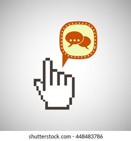 mouse cursor pointing technology icon, vector illustration