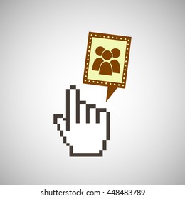 mouse cursor pointing technology icon, vector illustration