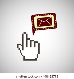 mouse cursor pointing technology icon, vector illustration