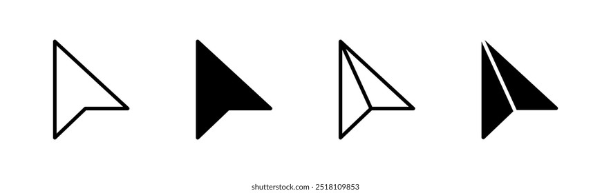 Mouse cursor set icons. Linear style. Vector icons.