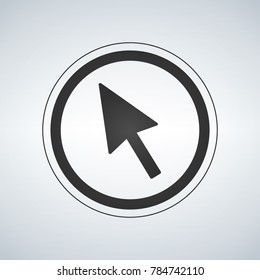 Mouse cursor sign icon in circle. Pointer symbol. Vector